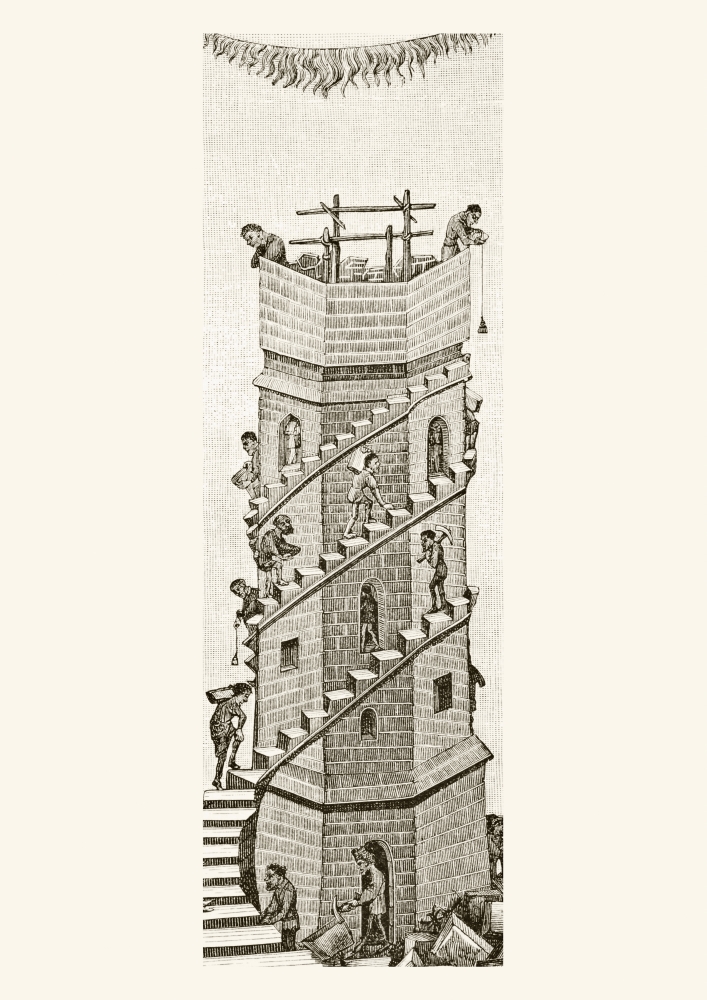 DPI1862867LARGE Construction of the Tower of Babel In the Valley of Sanaar by the Descendants Poster Print, 24 x 34
