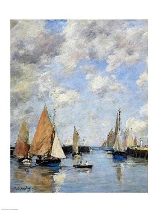 Picture of Posterazzi BALXIR202010 The Jetty at High Tide Trouville Poster Print by Eugene Louis Boudin - 18 x 24 in.