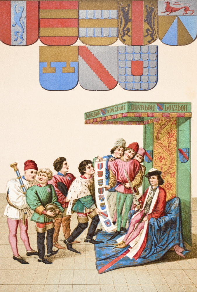 The King At Arms Shows the Duc De Bourbon the Armorial Bearings of the Chevaliers Who Are to Take Part In the Tournament Poster Print - 24 x 34 -  BrainBoosters, BR3708826