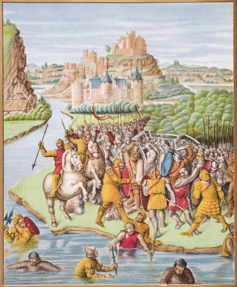 DPI1862903 Battle of Jonathan Against Baccide. Embattled Castle & Military Uniforms of Poster Print, 13 x 16