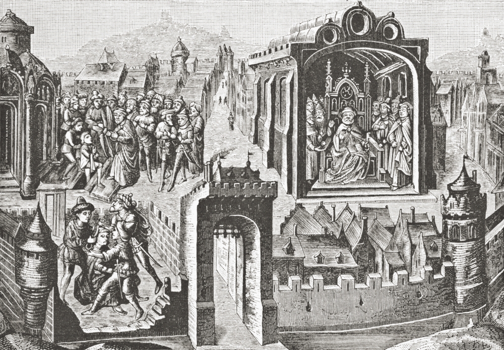 DPI1862873LARGE Imaginary Election of St. Peter As Pope. After A Miniature From the 15th Century Poster Print, 34 x 24