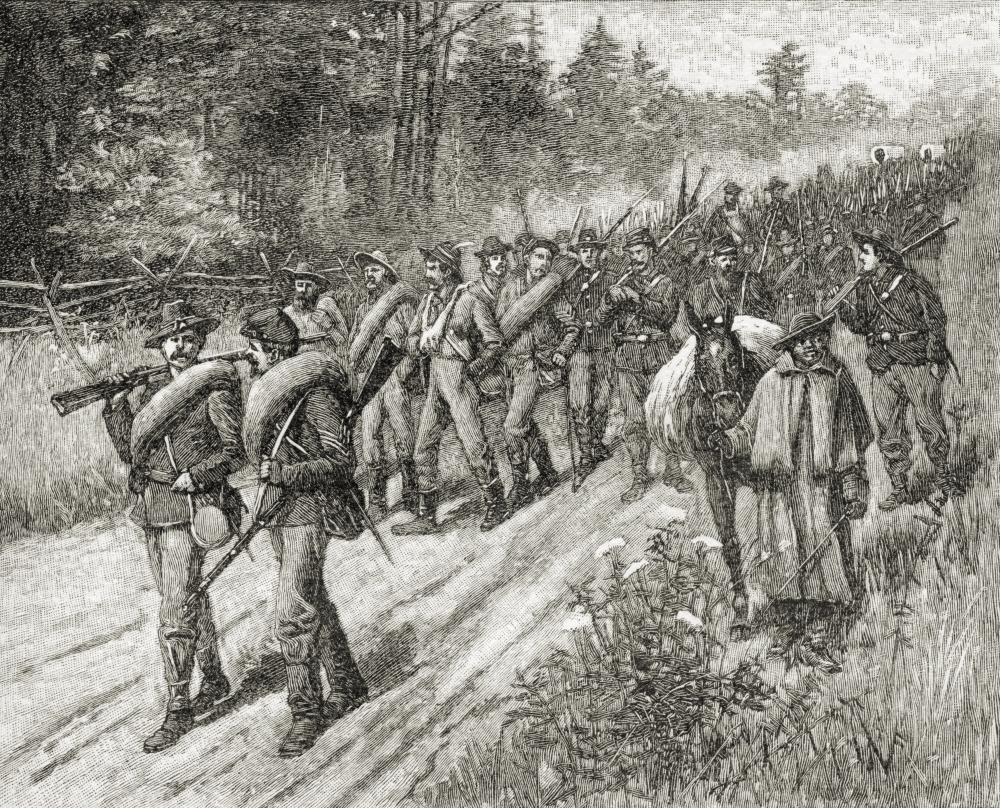 DPI1862960 Shermans Army on the March to the Sea 1865. From the Book A Brief History of Poster Print, 16 x 13