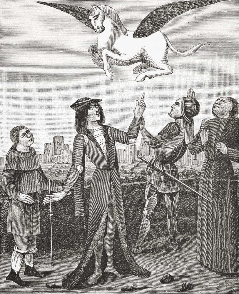 DPI1862887LARGE The Horse Pegasus. Behold A Flying Horse Called Pegasus & Several Nobles Poster Print, 26 x 32