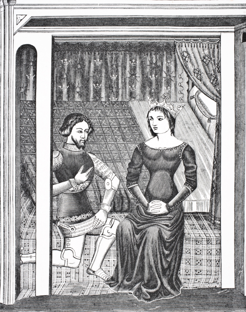 Launcelot & Guinivere After A Miniature From A 14th Century Manuscript From Science & Literature In the Middle Age 1 Poster Print - 13 x 16