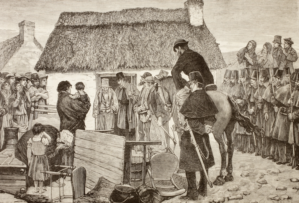 Poor Tennants Being Evicted From Their Home During the Irish National Land League Crisis From La Ilustracion Espaola Y 1 Poster Print, 17 x 12