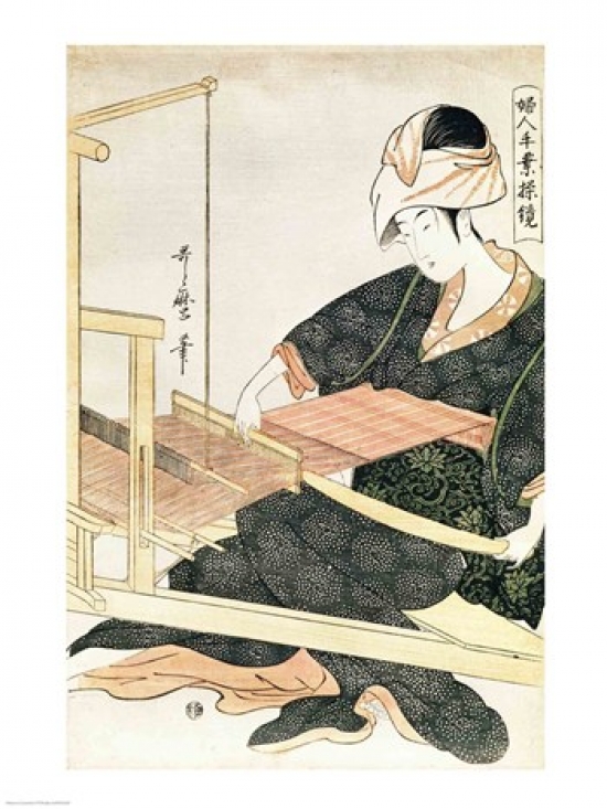 Picture of Posterazzi BALXIR215182 Woman Weaving Poster Print - 18 x 24 in.