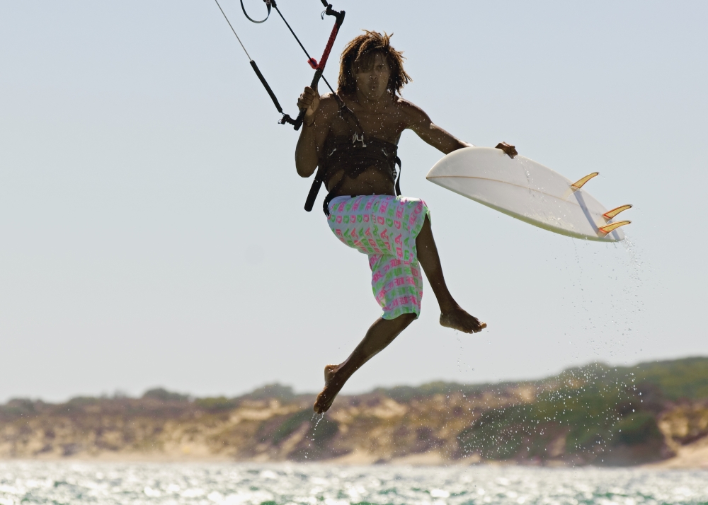 Man Kitesurfing Poster Print - 16 x 12