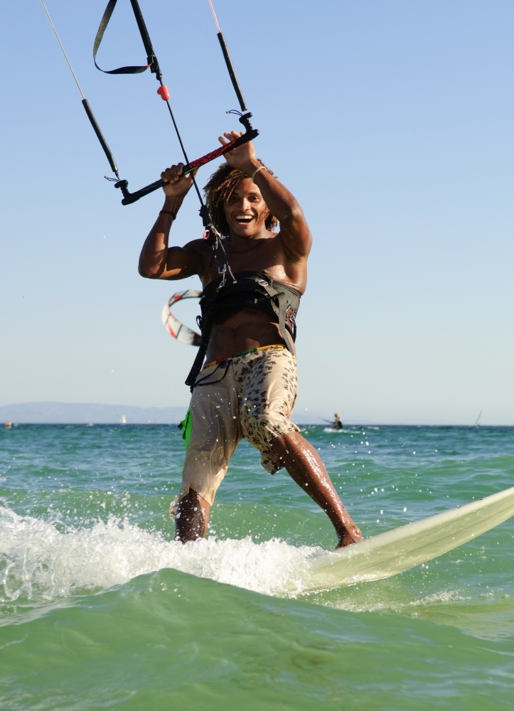 Man Kite Surfing Poster Print - 12 x 16