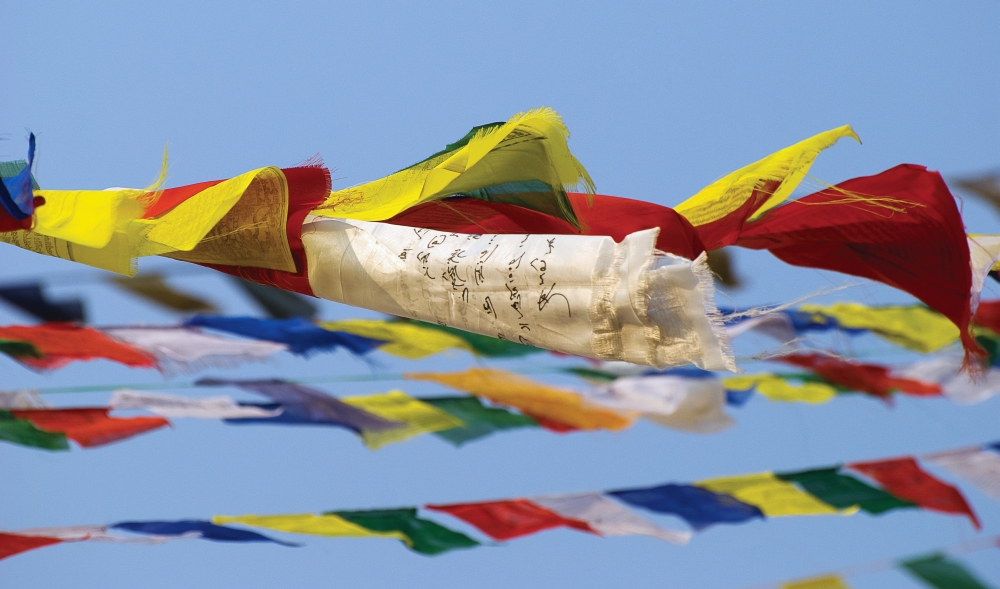 Prayer Flags In the Wind Nepal Poster Print