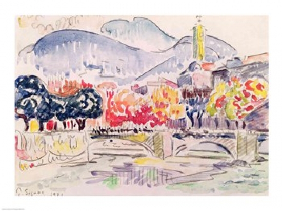 Le Paillon Nice 1921 Poster Print by Paul Signac 24 x 18 in.