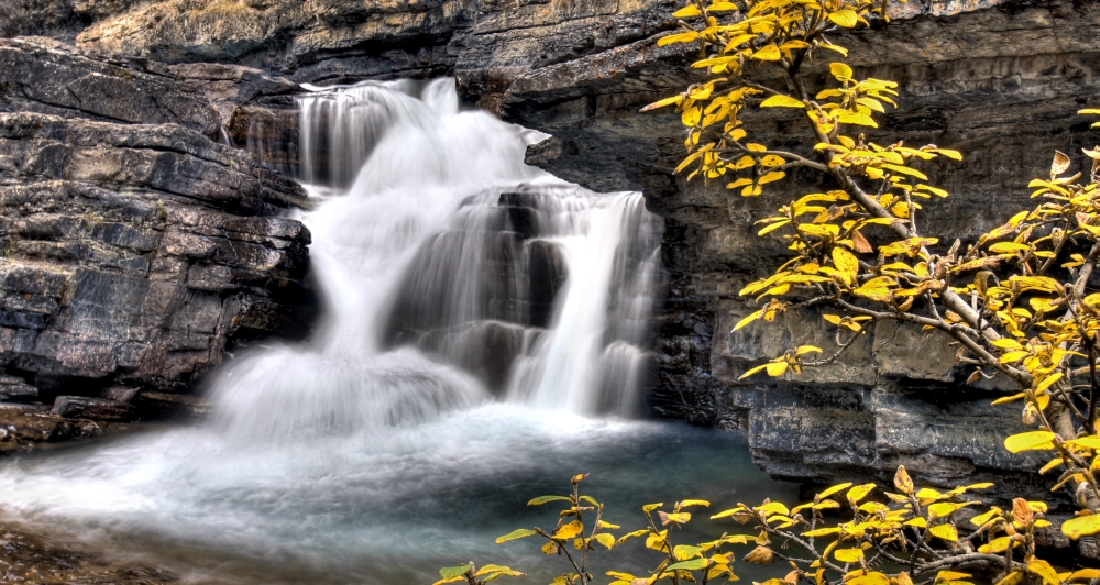 Waterfall Banff Alberta Poster Print - 21 x 11