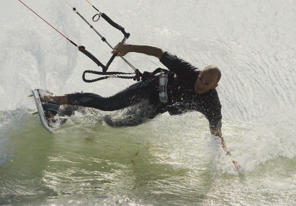 Man Kitesurfing Poster Print - 17 x 12