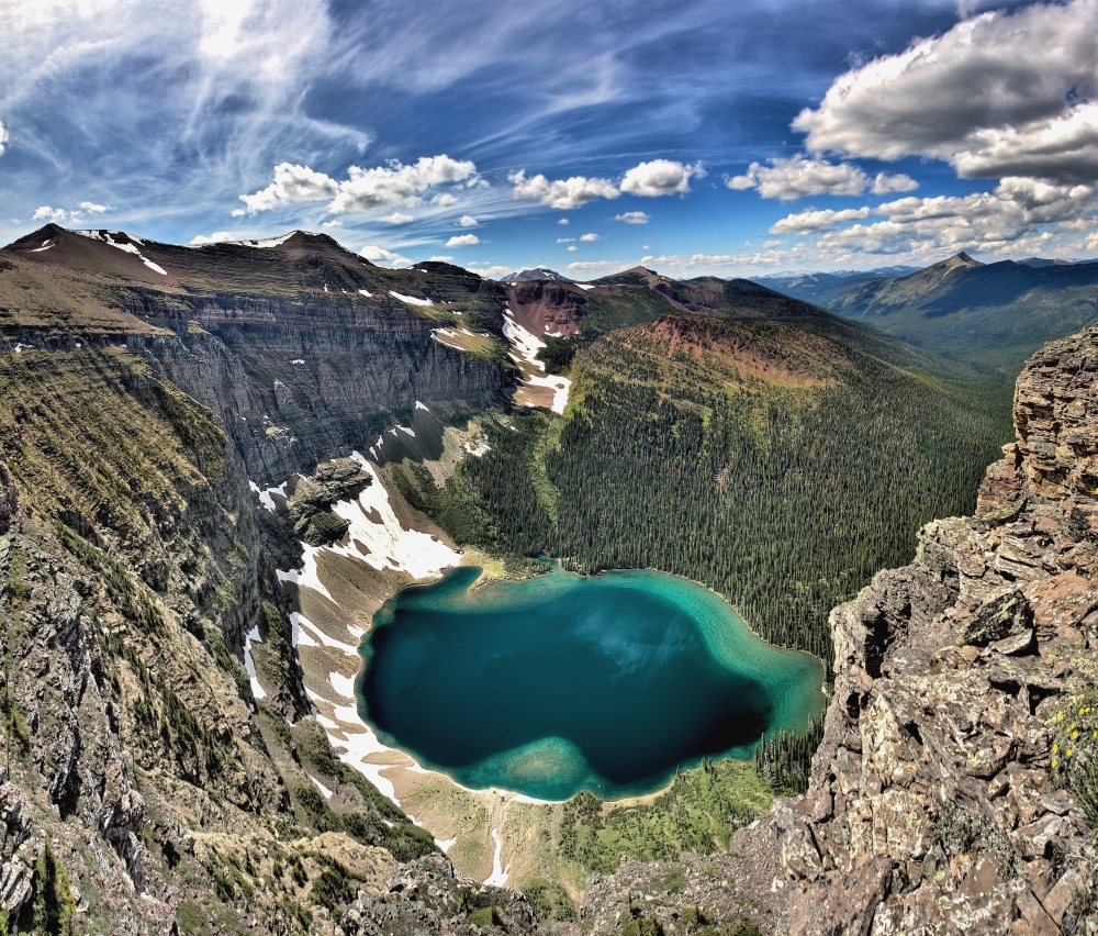 DPI1865551 High Angle View of Lake Akamina Ridge - British Columbia Canada Poster Print, 16 x 14