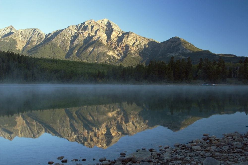 DPI1867044LARGE Jasper National Park Alberta Canada - Pyramid Lake & Mountains Poster Print, 38 x 24
