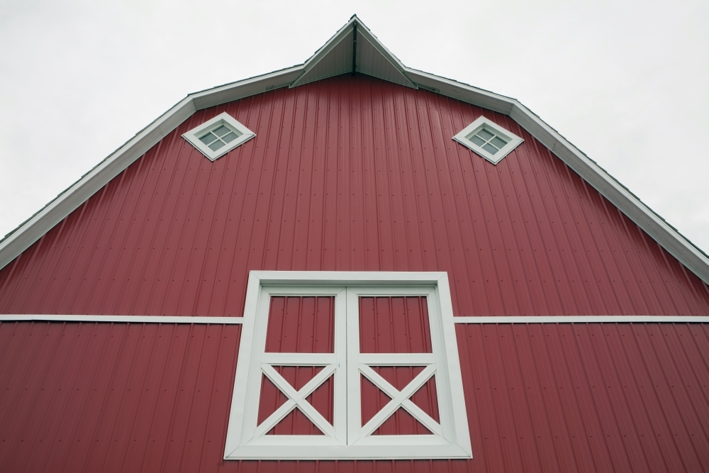 Alberta Canada - Red Barn with White Trim Poster Print