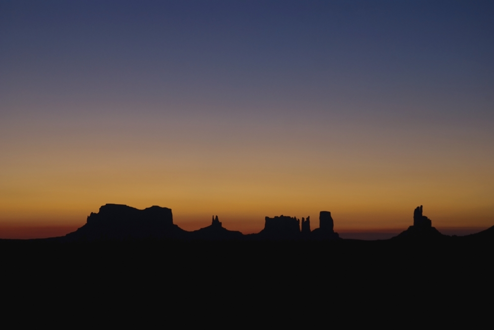 Silhouette of Rock Formations At Sunset Poster Print, 38 x 24