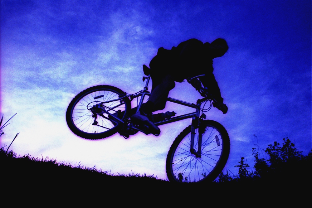 A Bicycle Stunt Poster Print - 17 x 11