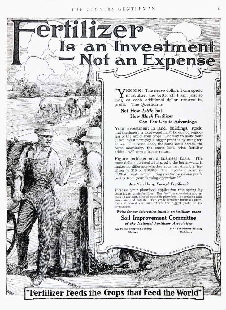 DPI12272341LARGE Historic Fertilizer Advertisement From Early 20th Century Magazine Poster Print - 26 x 36 in. - Large