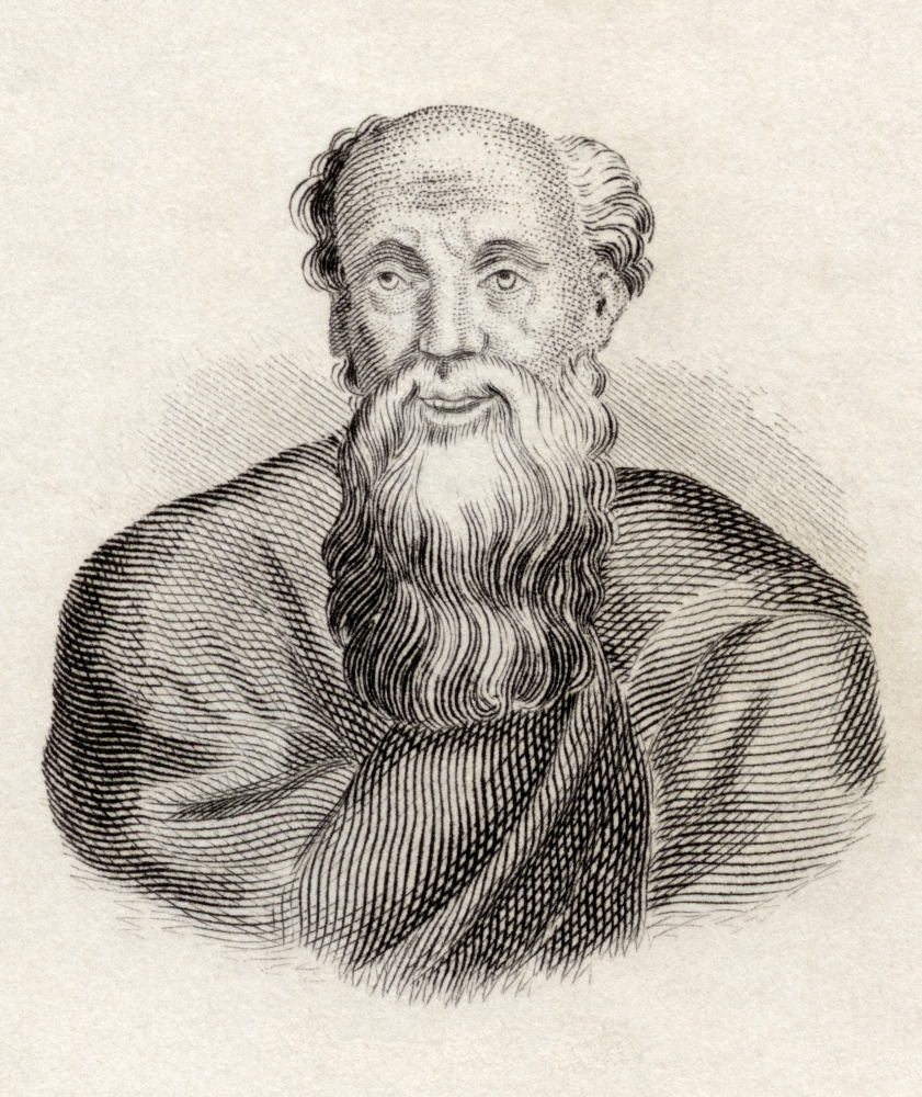 Democritus Born Circa 460 Bc Died Circa 370 Bc Ancient Greek Philosopher From the Book Crabbes Historical Dictionary P 2 Poster Print, 26 x 32
