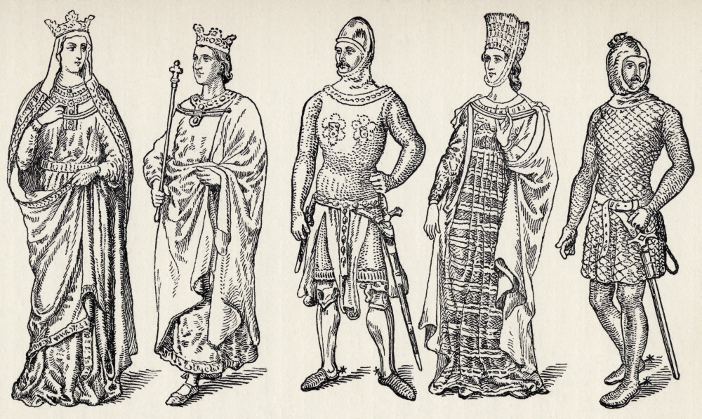 Costumes of the Thirteenth Century Spanish Kings & Nobles From the Book Spain A Summary of Spanish History From the M Poster Print - 19 x 11