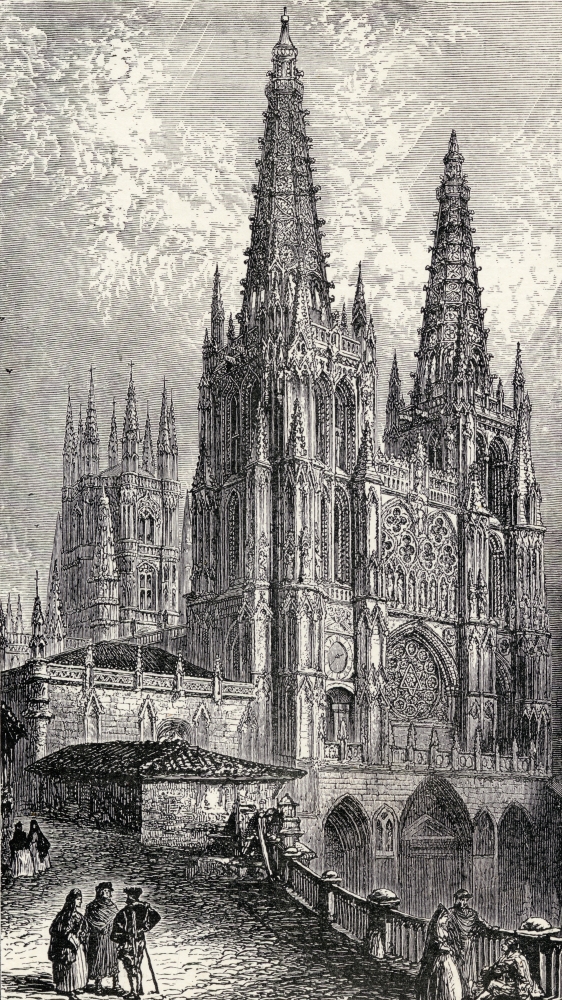 Burgos Cathedral Burgos Spain. From the Book Spain A Summary of Spanish Poster Print