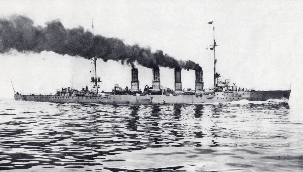 The German Light Cruiser Magdeburg Which Was Blown Up by Russian Gunfire After Running Aground During the First World Wa Poster Print, 38 x 22