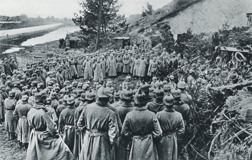 Picture of Posterazzi DPI1872345LARGE German Soldiers Attending A Divine Service On The Banks of The Aisne Canal During World War I From The Illustrated War News 1915 Poster Print&#44; 36 x 22 - Large
