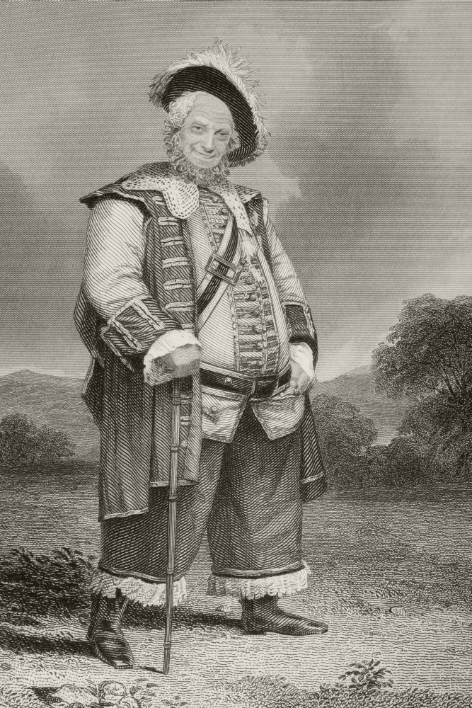 Picture of James Henry Hackett,1800 to 1871 American Actor In Costume As Falstaff In The Play Henry IV By William Shakespeare From A Nineteenth Century Engraving Poster Print, 24 x 36 - Large