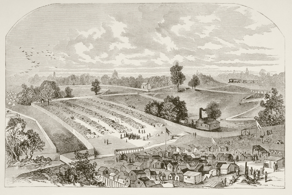 Picture of   Andersonville Prison&#44; Officially Known As Camp Sumter&#44; Where Union Prisoners Were Kept During The American Civil War From A 19th Century Illustration Poster Print&#44; 34 x 22 - Large