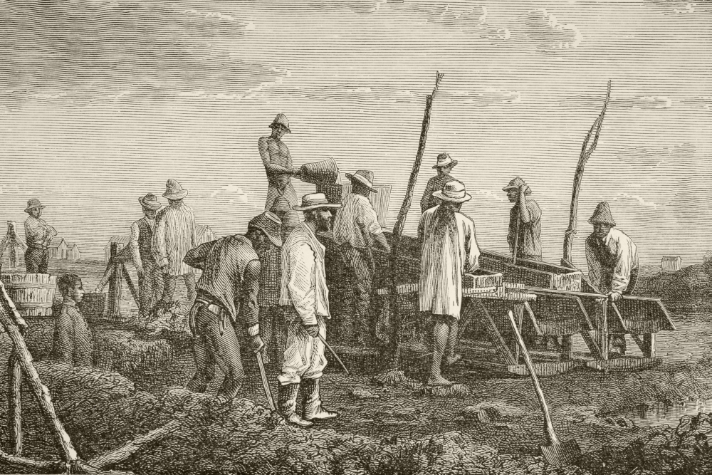 DPI1872488LARGE Digging For Diamonds In South Africa From The Book Chips From The Earths Crust Published 1894 Poster Print, 34 x 22 - Large