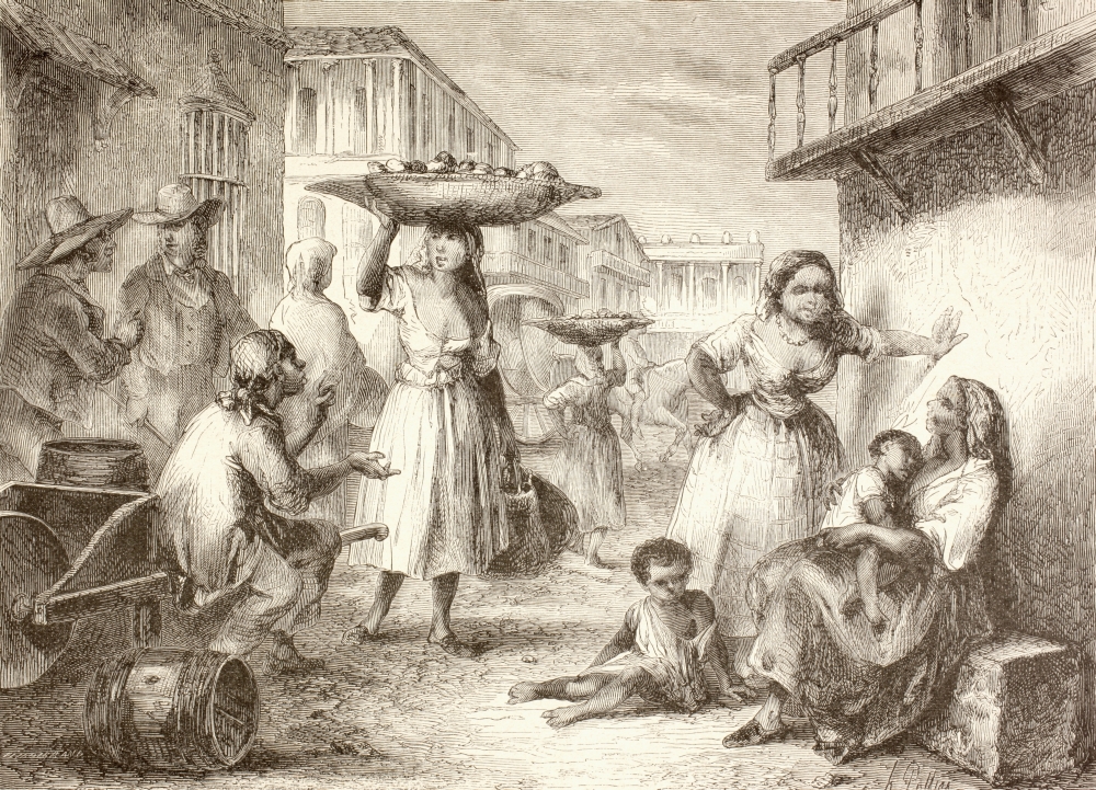 DPI1872519LARGE Havana, Cuba. Street Life In The 1880S From A 19th Century Illustration Poster Print, 34 x 24 - Large