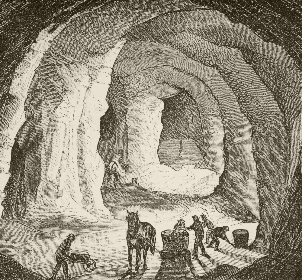 A European Salt Mine In The Nineteenth Century From The Book Chips From The Earths Crust Published 1894 Poster Print, 15 x 14