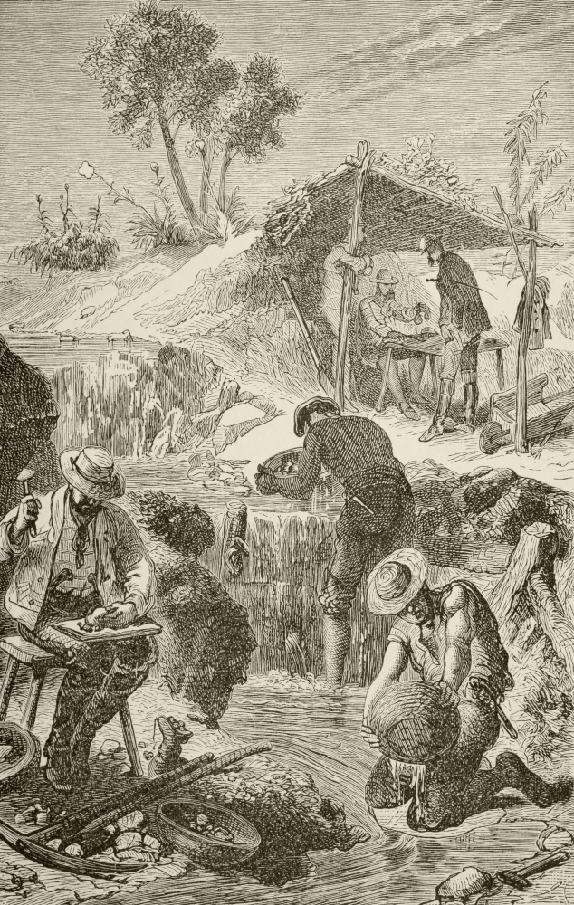 Panning For Gold From The Book Chips From The Earths Crust Published 1894 Poster Print, 22 x 36 - Large