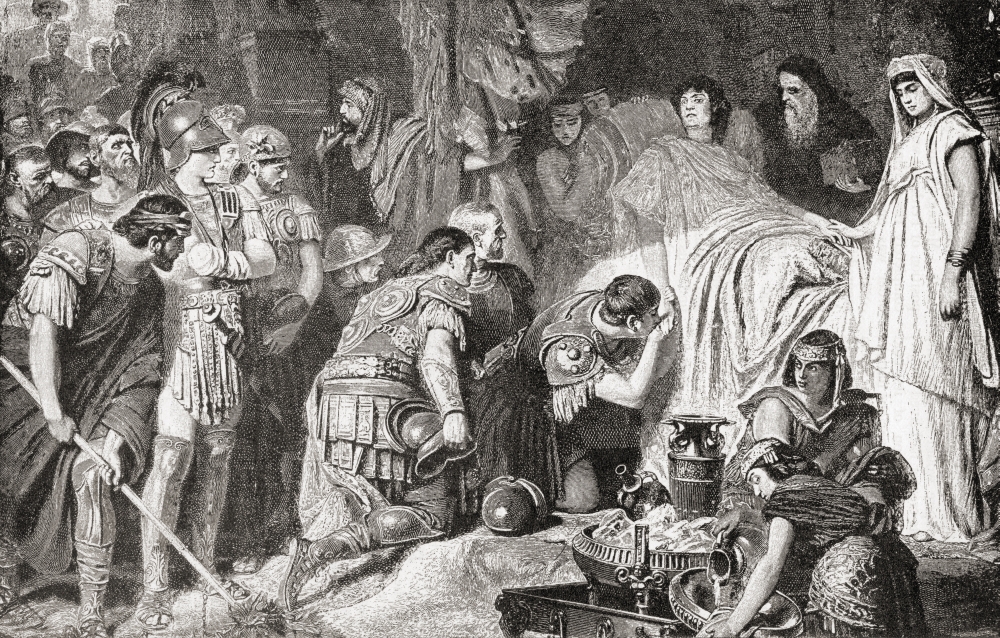 Picture of   Death of Alexander The Great At Babylon In 323 BC Alexander III of Macedon 356 to 323 BC Greek King of Macedon From The Book Harmsworth History of The World Published 1908 Poster Print&#44; 18 x 11