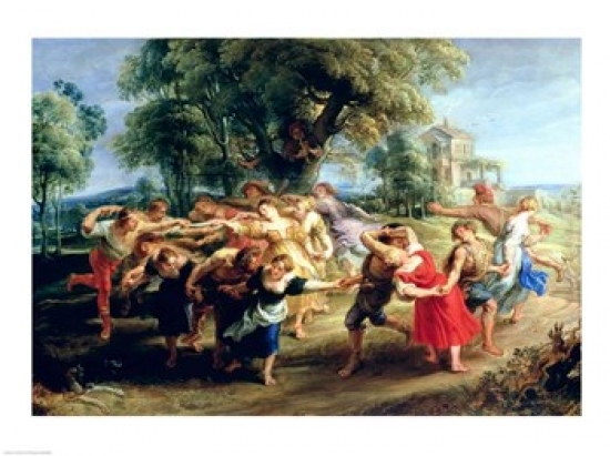 A Peasant Dance Poster Print by Peter Paul Rubens - 36 x 24 in. - Large