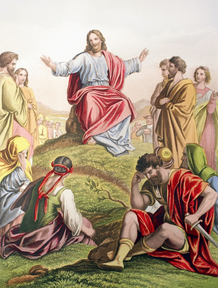 Picture of   Jesus Preaching The Sermon On The Mount From The Holy Bible Published By William Collins&#44; Sons&#44; & Company In 1869 Chromolithograph by J.M. Kronheim & Co Poster Print&#44; 24 x 32 - Large