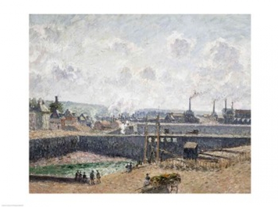 Picture of Posterazzi BALXIR37007 Low Tide at Duquesne Docks Dieppe 1902 Poster Print by Camille Pissarro - 24 x 18 in.