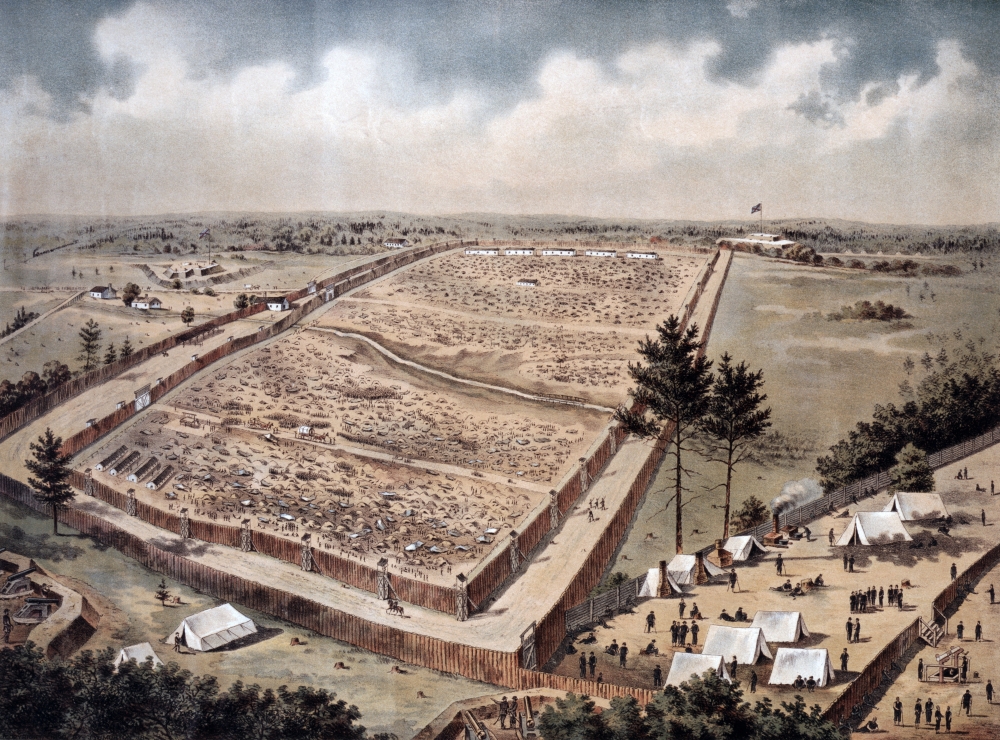 Picture of   Andersonville Prison&#44; Officially Known As Camp Sumter&#44; Where Union Prisoners Were Kept During The American Civil War From A 19th Century Illustration Poster Print&#44; 34 x 24 - Large