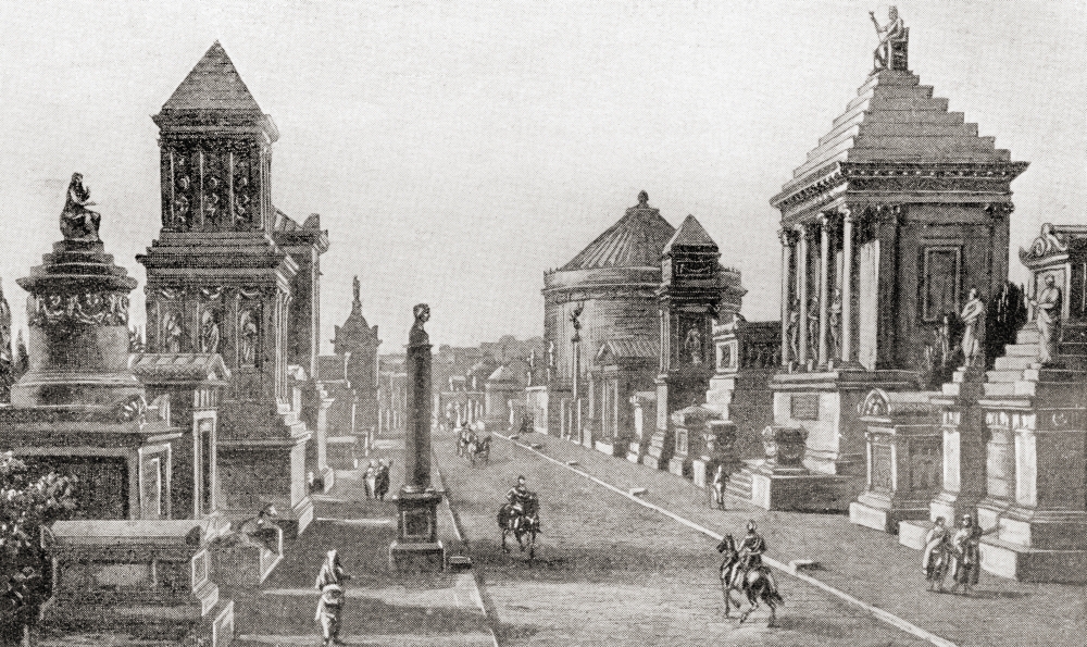 The Appian Way As It Would Have Appeared In Ancient Times From The Book Harmsworth History of The World Published 1908 Poster Print - 19 x 11