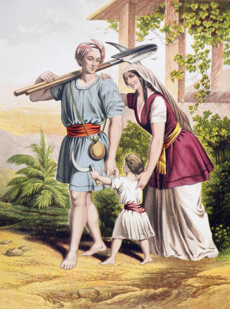 Man Goeth Forth Unto His Work & to His Labour Until The Evening From Psalms 104 Verse 23 A Farmer Sets Off On His Da 1 Poster Print, 12 x 17