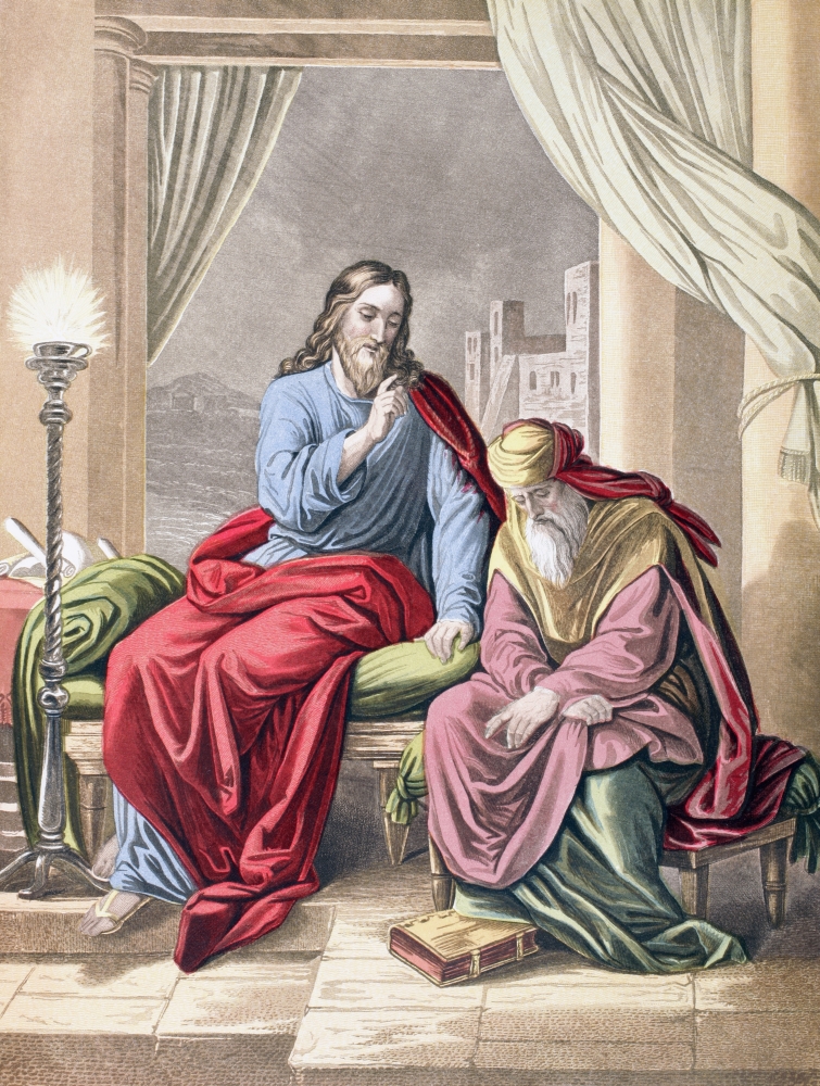 Picture of   Jesus with The Pharisee Nicodemus From The Holy Bible Published By William Collins&#44; Sons&#44; & Company In 1869 Chromolithograph By J.M. Kronheim & Co Poster Print&#44; 24 x 32 - Large