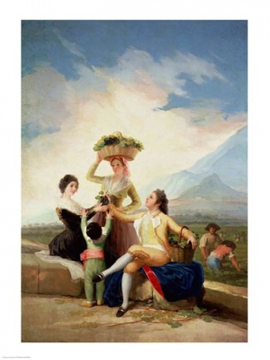 Picture of Posterazzi BALXIR38636LARGE The Grape Harvest Poster Print by Francisco De Goya - 24 x 36 in. - Large