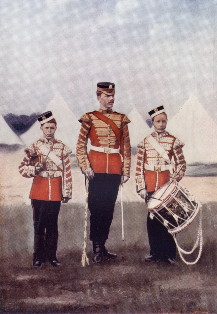 Picture of   Drum Major & Drummers&#44; Coldstream Guards In The Late 19th Century From The Book South Africa & The Transvaal War&#44; Volume 1 by Louis Creswicke Published 1900 Poster Print&#44; 24 x 34 - Large