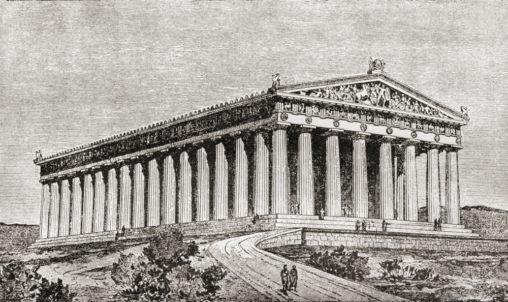 Picture of Posterazzi  Exterior of The Parthenon At Athens&#44; Greece As It Would Have Appeared In Ancient Times From The Book Harmsworth History of The World Published 1908 Poster Print&#44; 38 x 22 - Large