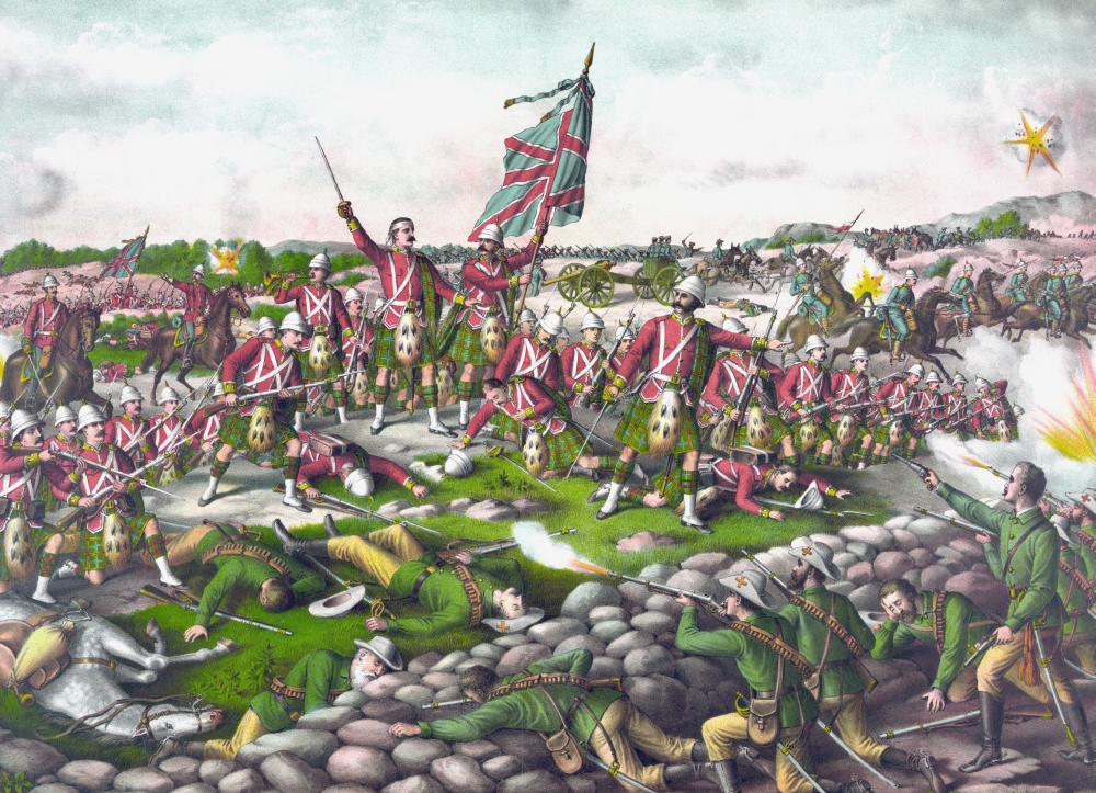 The Battle of Belmont & Graspan During The Second Boer War From An Early 20th Century Chromolithograph Poster Print