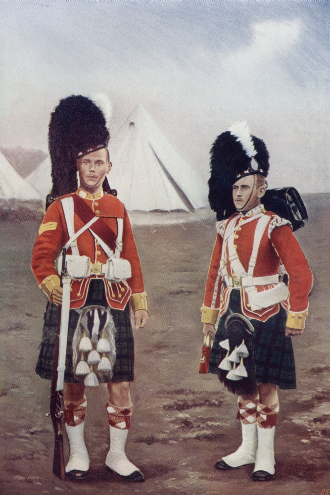 Sergeant & Bugler of The 1st Argylle & Sutherland Highlanders During The Late 19th Century From The Book South Africa & The Transvaal War