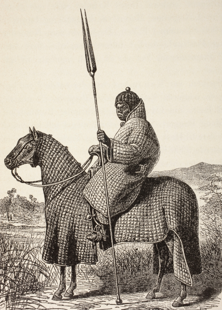 Picture of   Baguirmi Knight&#44; After An Illustration By Dixon Denham&#44; 1823 From Afrika&#44; Dets Opdagelse&#44; Erobring Og Kolonisation Published In Copenhagen&#44; 1901 Poster Print&#44; 12 x 17