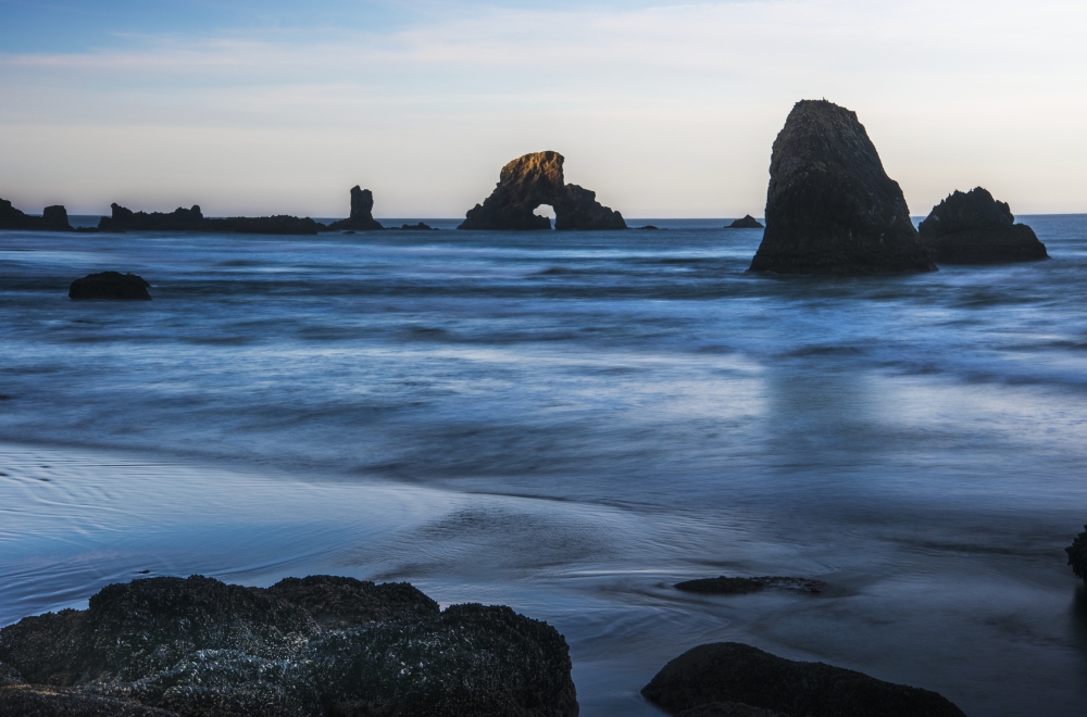 DPI12273973LARGE The Sun Comes Up on Sea Stacks - Cannon Beach Oregon United States of America Poster Print - 38 x 24 in. - Large