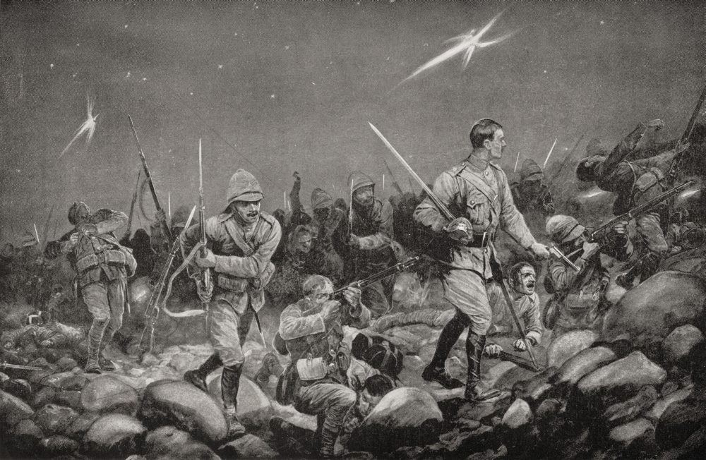 Picture of   British Troops On A Night Sortie From Mafeking During The Second Boer War From The Book South Africa & The Transvaal War by Louis Creswicke Published 1900 Poster Print&#44; 36 x 22 - Large