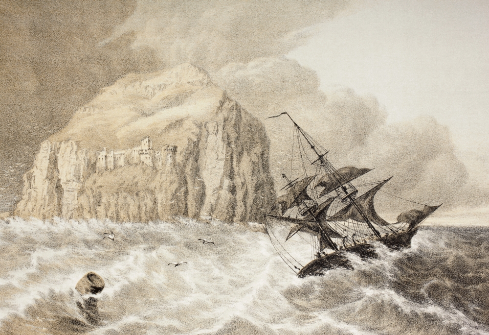 Picture of Posterazzi A Shipwreck Against The Bass Rock, Firth of Forth, Scotland From The Scots Worthies According to Howies Second Edition, 1781 Published 1879 Poster Print, 34 x 24 - Large